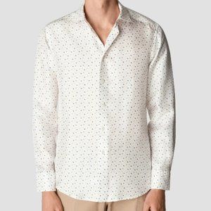 ETON Geometric Slim Fit Silk Dress Shirt